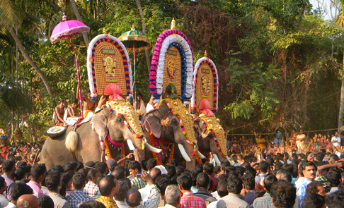 Temple festival near Coconut Island, Thrissur